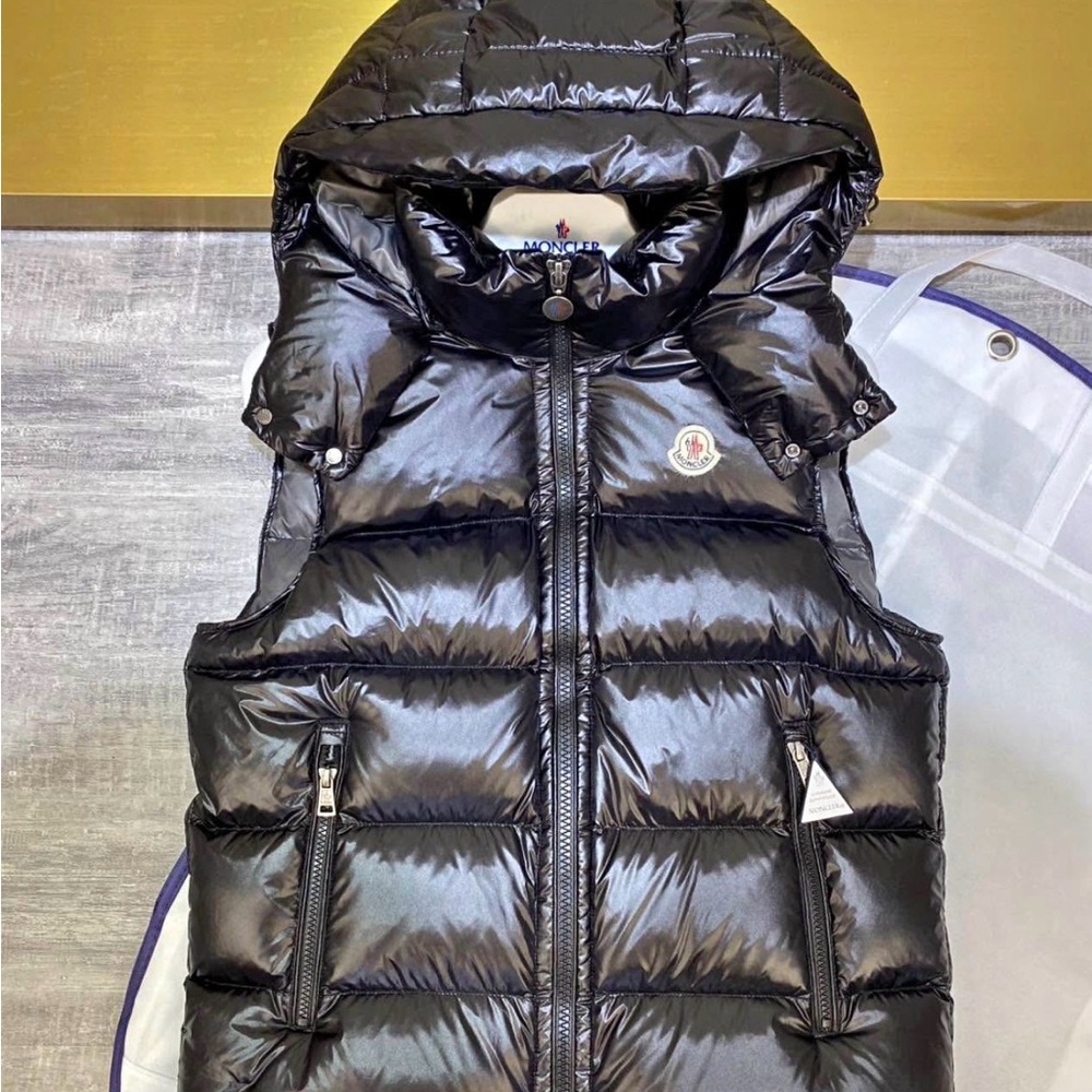 Moncler Shiny Gray Puffer Vest
